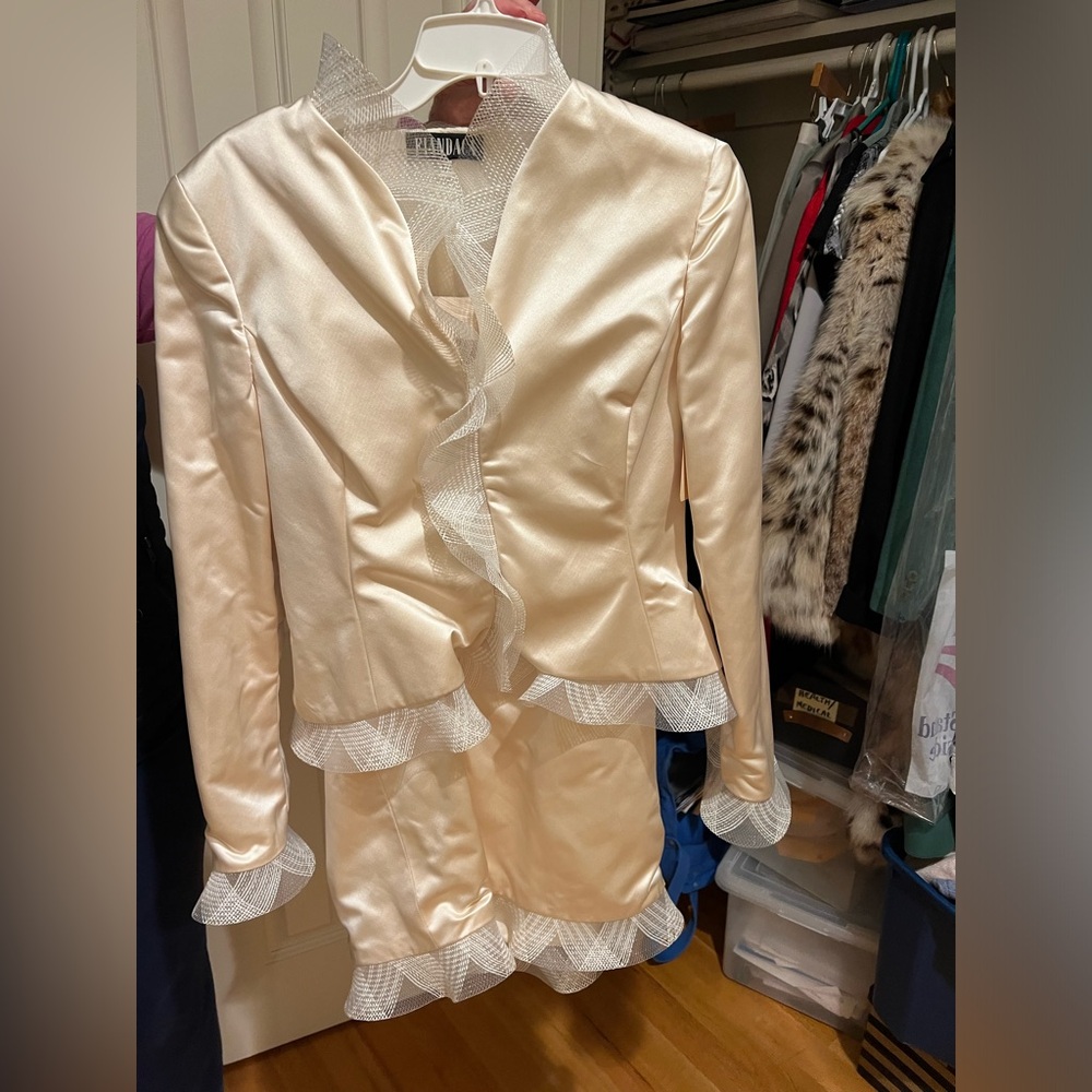 Fiandaca ruffled two piece suit